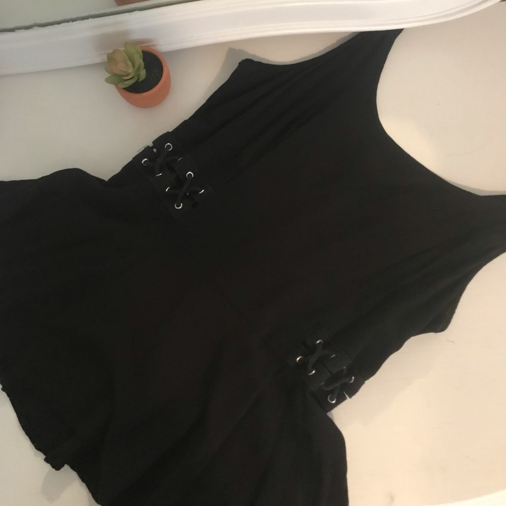 Black peplum tank